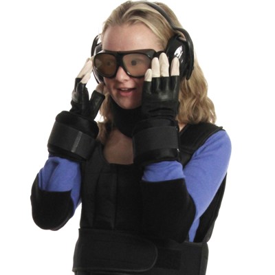Simulateur du Vieillissement GERT avec surchaussures et lunettes de simulation